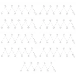 Lichterkette Weihnachtsdeko Sternen-Design Leuchtkette Sternenlampe, Metall silber, Batterie 10x LED 3000K warmweiß, L 165cm, 9er Set