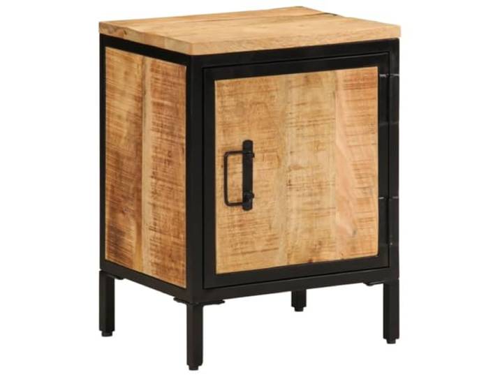 HEFZGDB Nachttisch aus massivem Mangoholz 40x30x52,5 cm mit Wandhalterung Stauraum Beistelltisch rustikales Design
