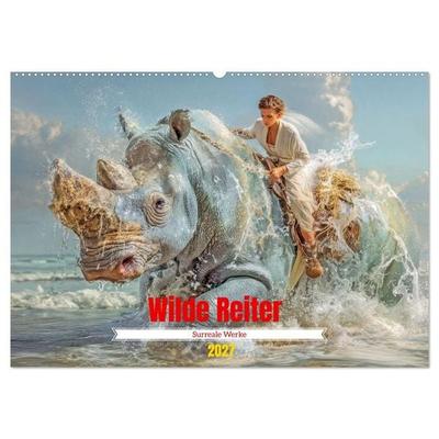 Wilde Reiter - Surreale Werke (Wandkalender 2027 DIN A2 quer), CALVENDO Monatskalender