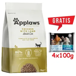 Applaws Adult Chicken with Extra Lamb Trockenfutter für Katzen 7,5 kg