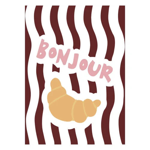 Poster en lijst Benjour Croissant Stripes A Bit of Everyday 30 x 40 cm