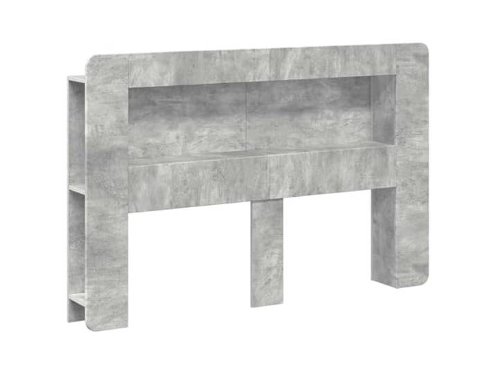 Favemtsl Kopfteil-Schrank Betongrau Holzwerkstoff Regal 182x18,5x100 cm Modernes Schlafzimmer Bettkopfteil aus Holzwerkstoff mit durchdachten Ablagefächern für Bücher und Dekoration.