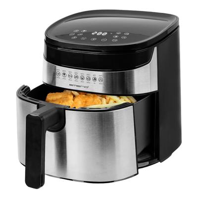 Emerio Airfryer XL 1300 W – 4,5 Liter – Heißluftfritteuse –Einstellbarer Thermostat 60 °C bis 200 °C – 8 Kochprogramme – AF-129084 – Schwarz