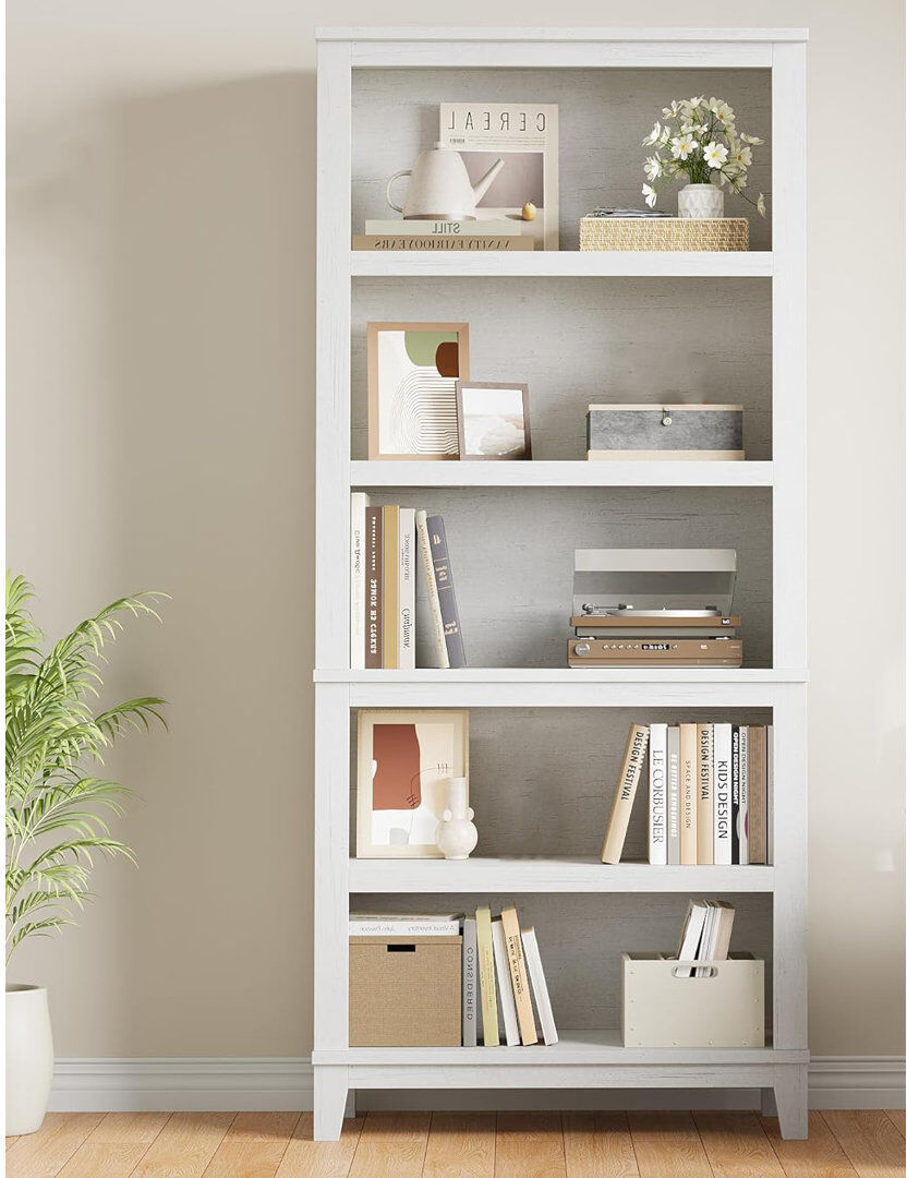 Blue Elephant 180.3 cm H x 80 cm W Bookcase White 180.3cm H X 80cm W X 30cm D