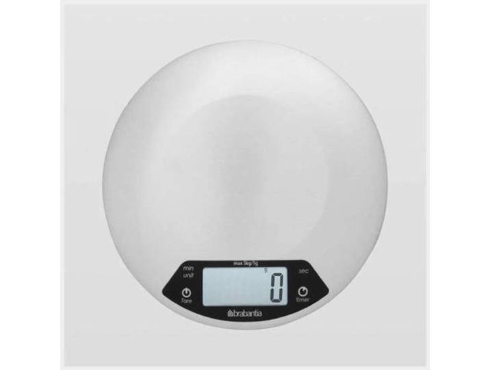 Brabantia Universeel Brabantia Profile Digitale keukenweegschaal rond, met kookwekker - Matt Steel