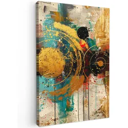 LEINWANDBILD Abstrakt - Kunst - Gold - Modern Wanddeko 40x60 cm