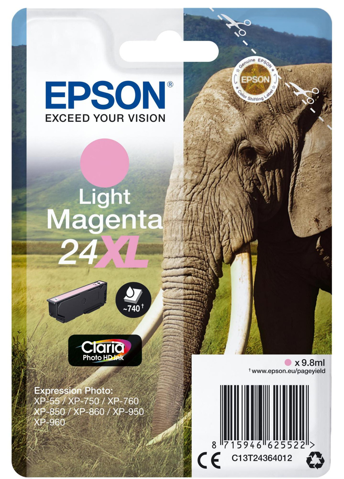 Epson C13T24364012 inktpatroon XL lichtmagenta Claria Photo HD type T2436