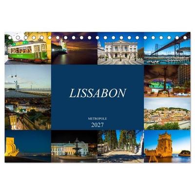 Metropole Lissabon (Tischkalender 2027 DIN A5 quer), CALVENDO Monatskalender