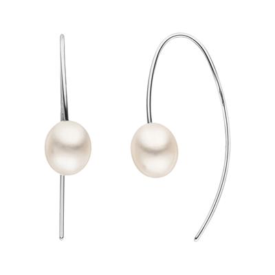 Perlenohrringe JOBO "mit Haken", silber (silber 925), Ohrringe, Damen, Perlen Silber 925 (Sterlingsilber), Perlen, Silber 925 (Sterlingsilber), 925 Silber mit Süßwasser-Zuchtperlen