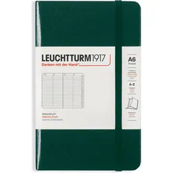 Leuchtturm 1917 Adressbuch A6, waldgrün