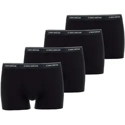 CECEBA Herren Boxershorts, 4er Pack - Monza, Unterwäsche, Logo, einfarbig Schwarz / XXL
