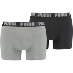 PUMA Herren Boxer Shorts - Vorteilspack, Boxers, Cotton Stretch, einfarbig Grau / XL / 2er Pack (1x2P)