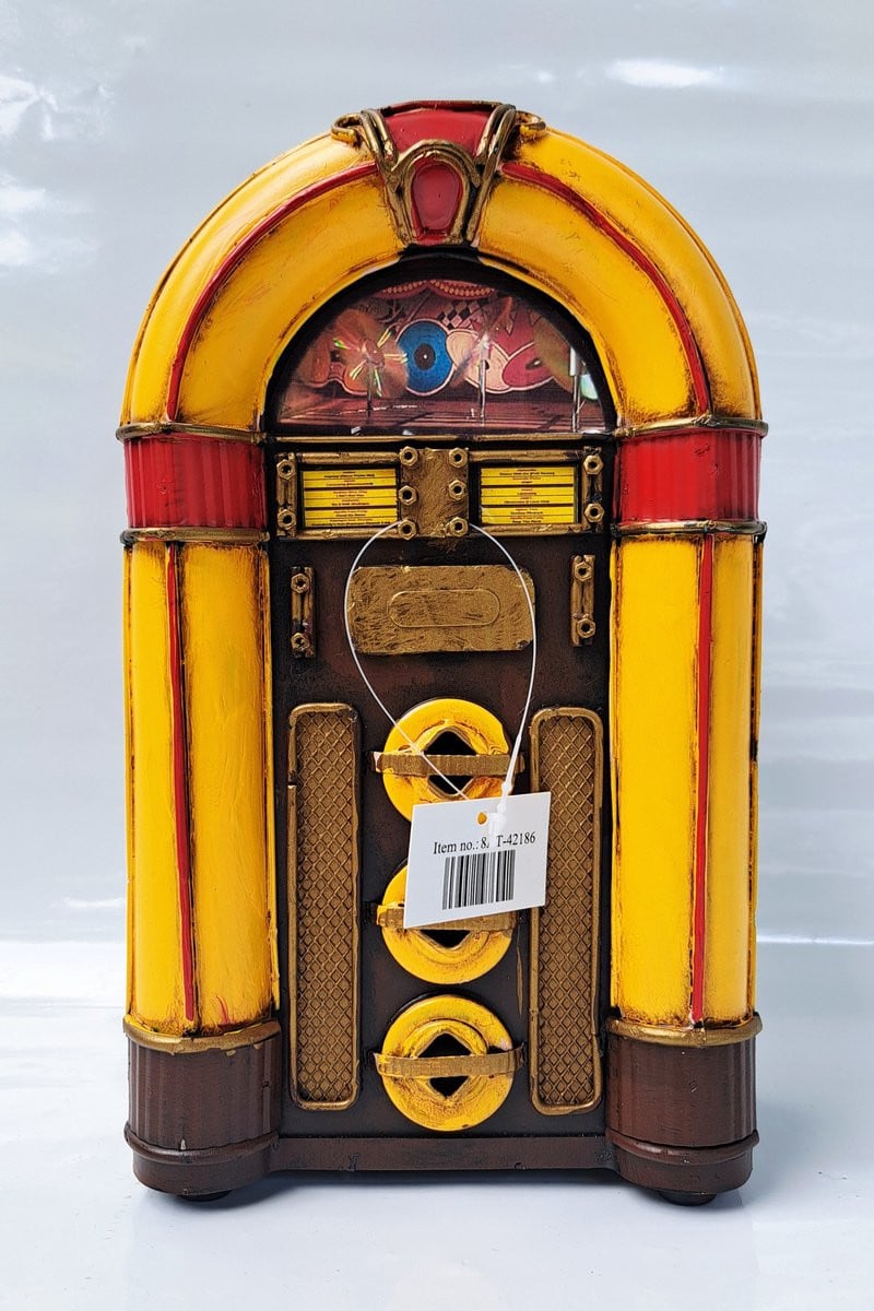 Blikken Jukebox spaarpot decoratie metaal Hoogte: 24 cm