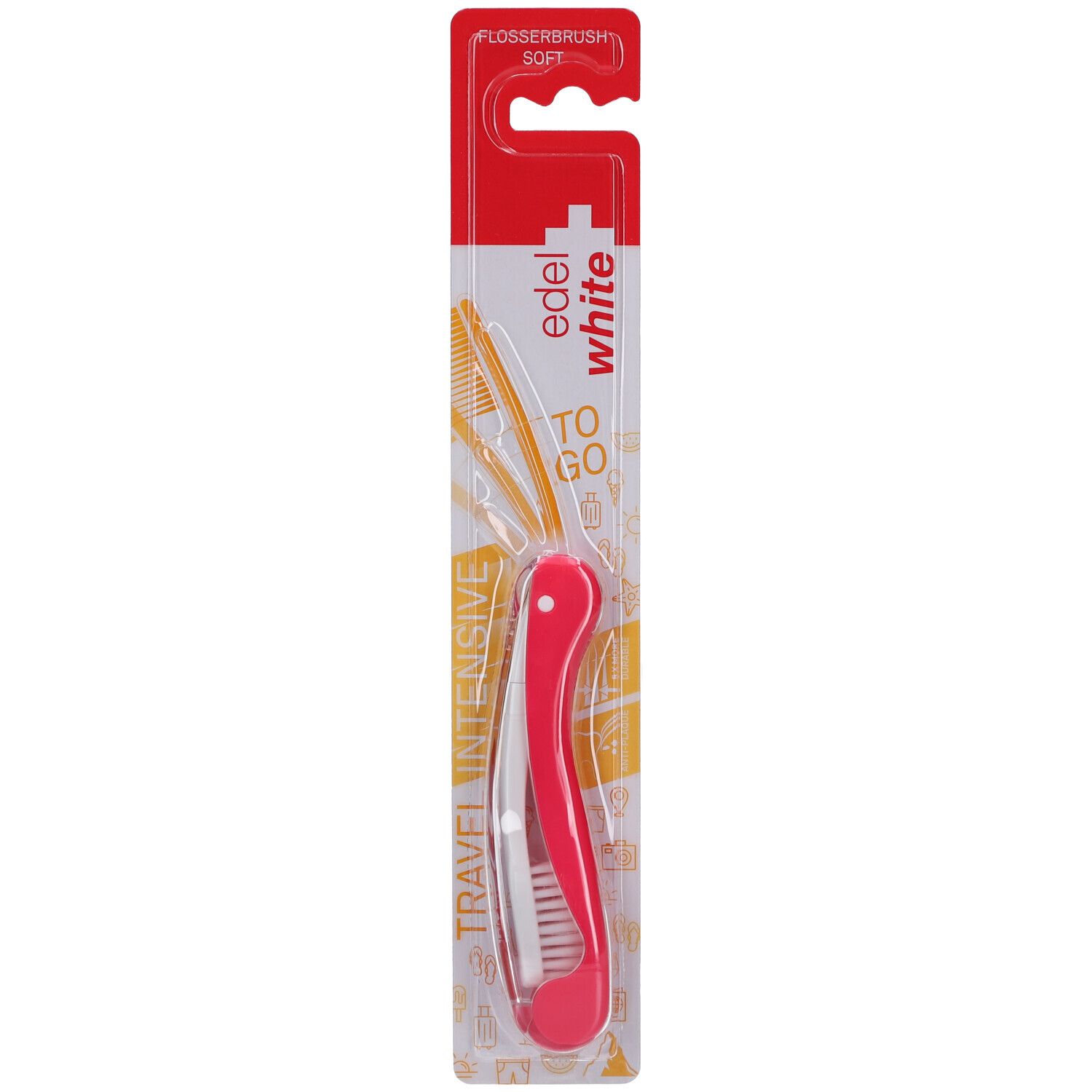 Edel+White Flosserbrush To Go Soft 1 St Zahnbürste