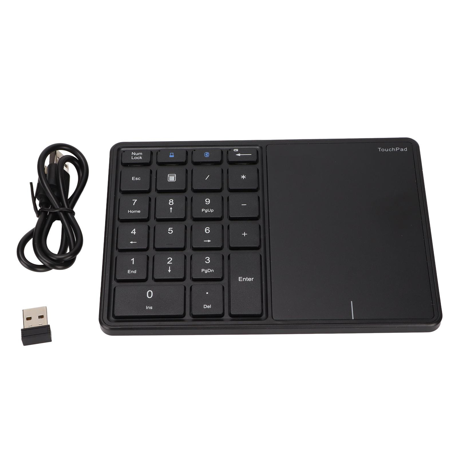 Garosa 2-in-1 draadloos numeriek toetsenbord met touchpad, zwart