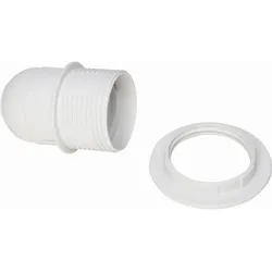 Kopp 212401008 Isolierstoff-Fassung, mit Schirmträgerring, E27, Farbe: weiß  - 10 Stück
