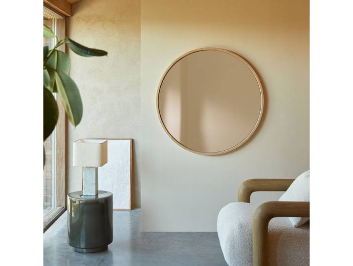 Runder Spiegel aus Eiche 90 × 90 cm - Natur - Oak