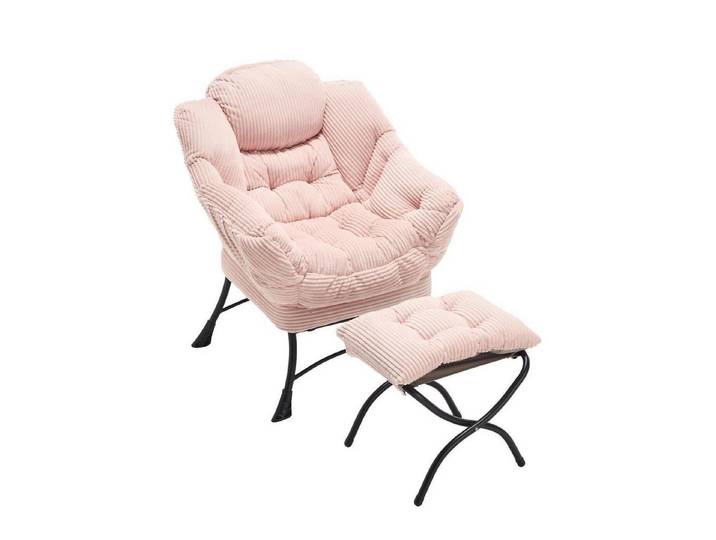 LuxusKollektion Relaxsessel Relaxsessel Ottomane Hocker Armlehnen Fußstütze Rosa