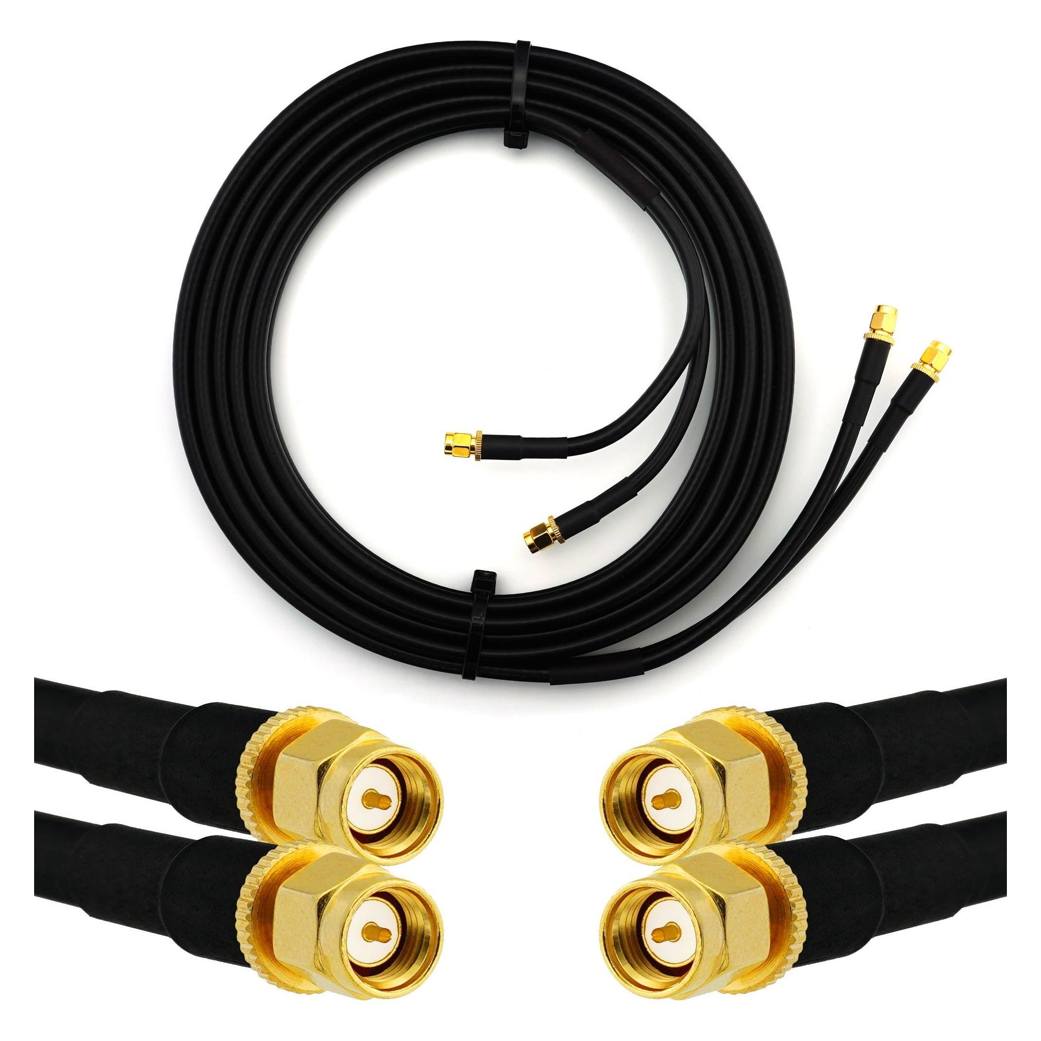 Rangeful SMA Male to SMA Male 15m Twin Coaxial Cable??? HF240 (LMR240 equivalent) HF240T-SM-SM-15 (Antennenkabel) (HF240T-SM-SM-15)