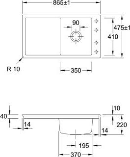 Villeroy & Boch 33070FKG SP Timeline 50 flat 865x475mm IB