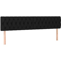 Décoshop26 - Kopfteil Schlafzimmeraccessoire Polstermöbel 2-teilig 90 x 7 x 78/88 cm schwarzer Stoff TDL0206219