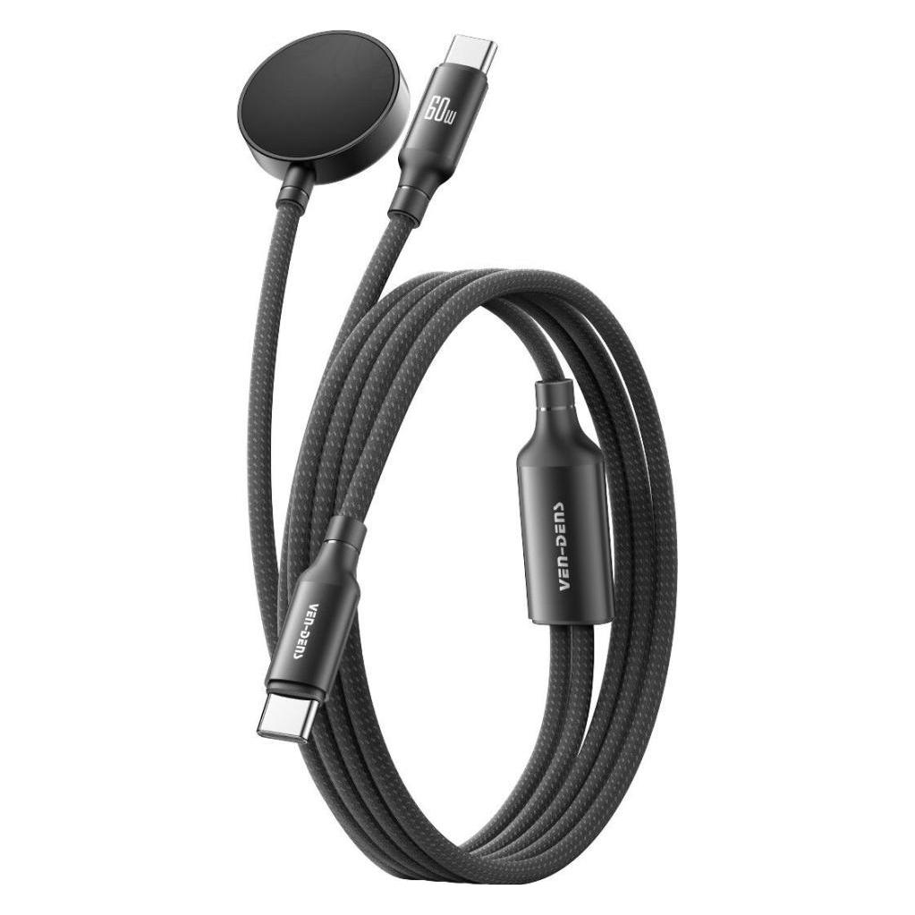 Ven-Dens 2-in-1 Flexible USB-C Samsung Galaxy Watch Data & Charge 60W 1.2m (VD-WLC020)