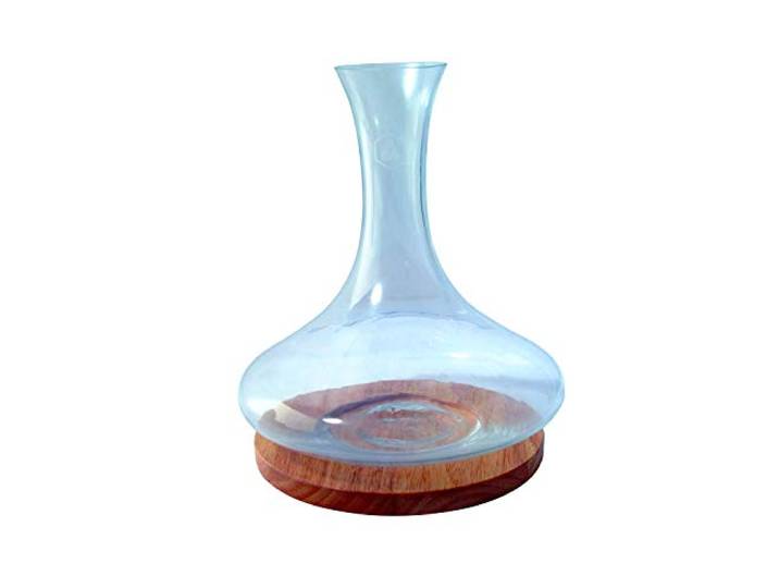 Laguiole glas wijn karaf met houten dienblad Brocas