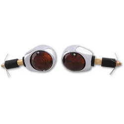 HIGHSIDER smart Ochsenauge Glühlampen Lenkerendenblinker Gehäuse Chrom / Linse Rauchgrau (Paar), Vorn