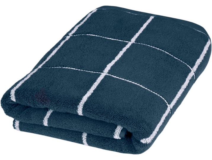 Duschtuch ROSS Überkaro 9032 , blau (nachtblau), B:75cm L:140cm, Frottier, Baumwolle, Handtücher, Duschtuch, 100% Baumwolle, kariert, in modischen Karo Farben