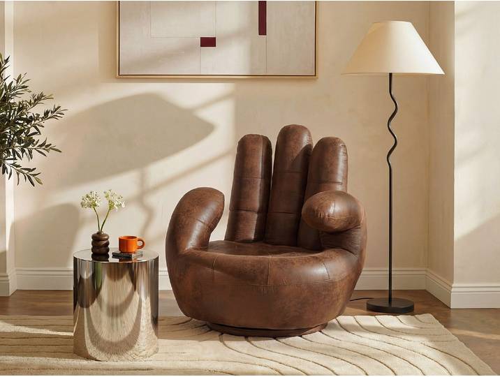 Fingersessel drehbar - Microfaser - Vintage Look - CATCHY