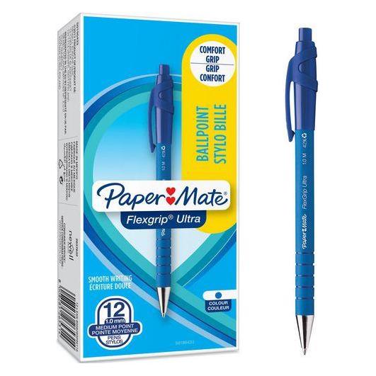 Paper Mate Flexgrip Ultra Clip-on-Einziehkugelschreiber Medium 12 Stücke (12x) (S0190433)