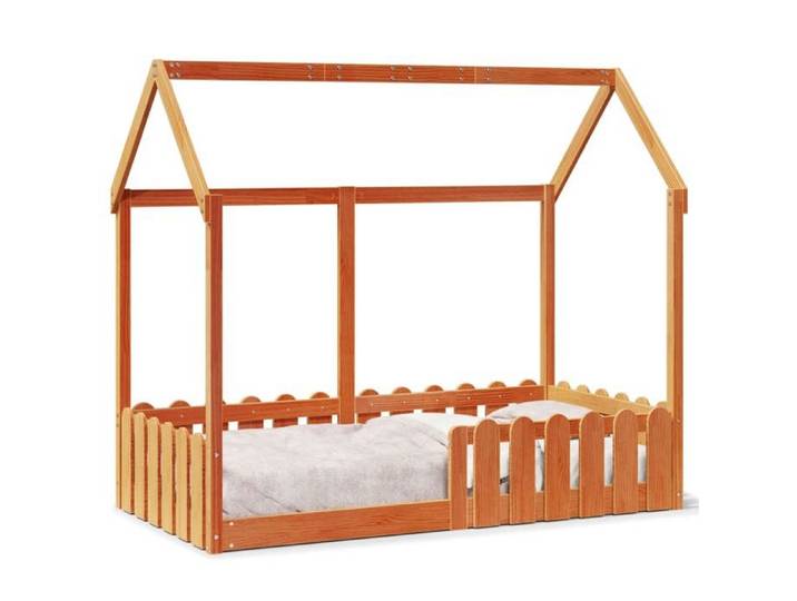 Brun Cadre de lit d'enfants forme de maison sans matelas 80x160 cm - Structure de lit LV117908