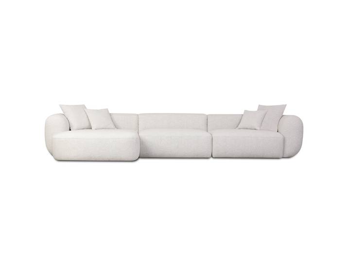 Modulare Eckcouch Baomi, groß, L-förmig, linksseitig, grau-beige