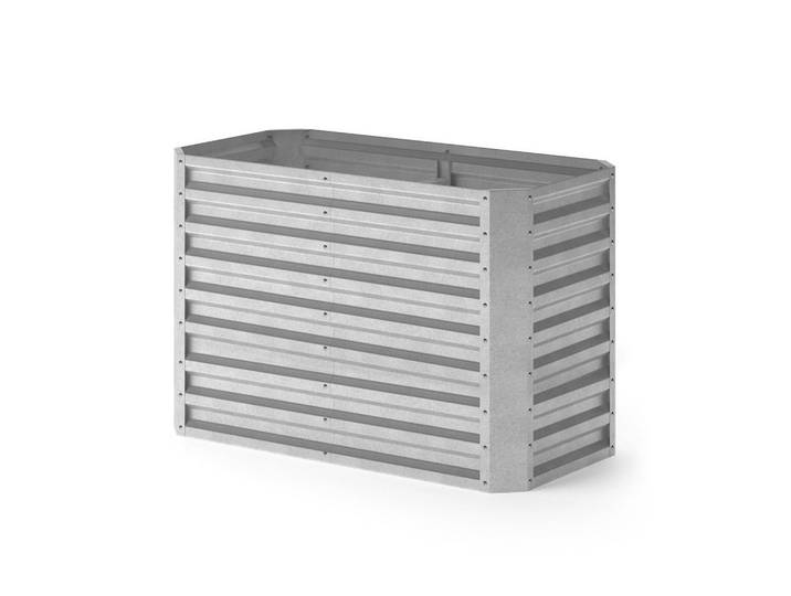 OK-Living Hochbeet Silber 120 x 60 cm, Silberfarben, Metall, Rechteckig, 120x80x60 cm, Gartenzubehör, Hochbeete