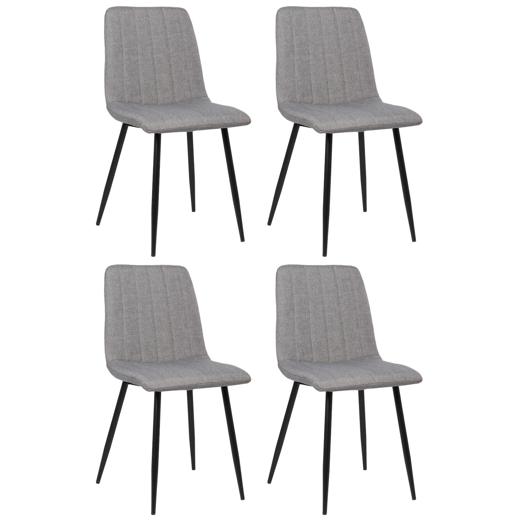 CLP 4er Set Stühle Dijon Stoff - Farbe: grau, Material: Stoff