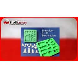Giessform Silikonform Bruchsäulen Segmente Krippenbausteine Set 16