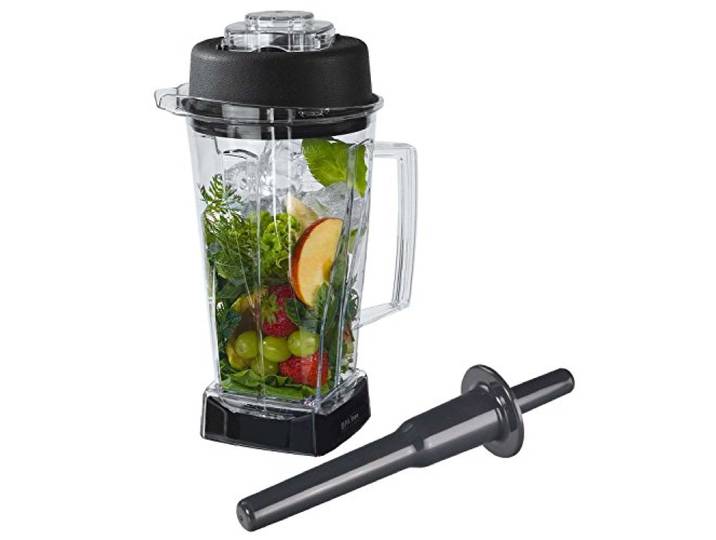 OmniBlend Behälter für Standmixer 2L I Standmixer Hochleistungsmixer Behältnis BPA-Frei I Smoothie Maker Becher inkl. Stößel & Deckel I hochwertiger Smoothiemaker mit 6-Klingen-System aus Edelstahl