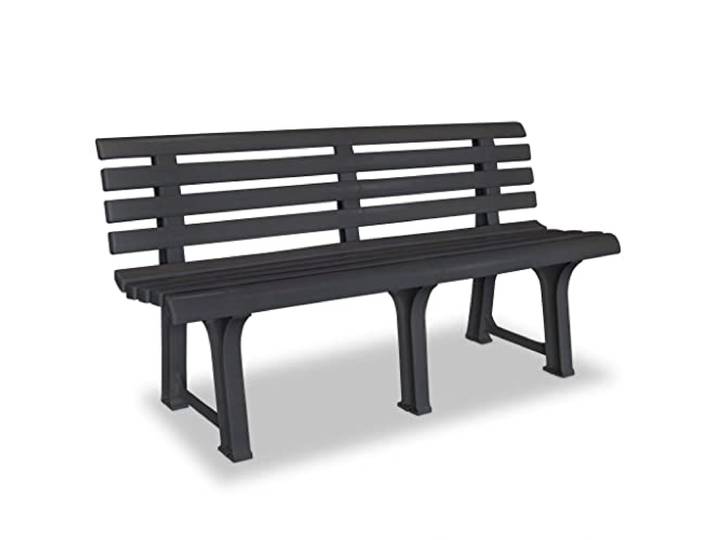 vidaXL Banc de Jardin 145\,5 cm Plastique Anthracite