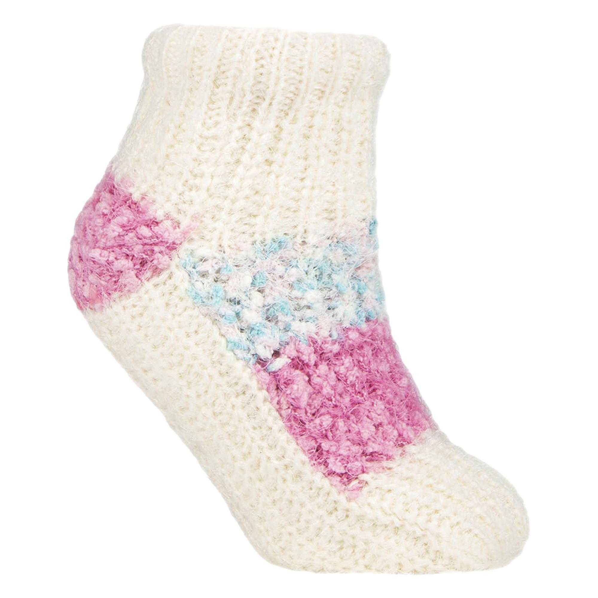 1 Paar Dames Sherpa Gevoerde Slippersokken - Warme Fluffy Comfortabele Binnenaccessoire