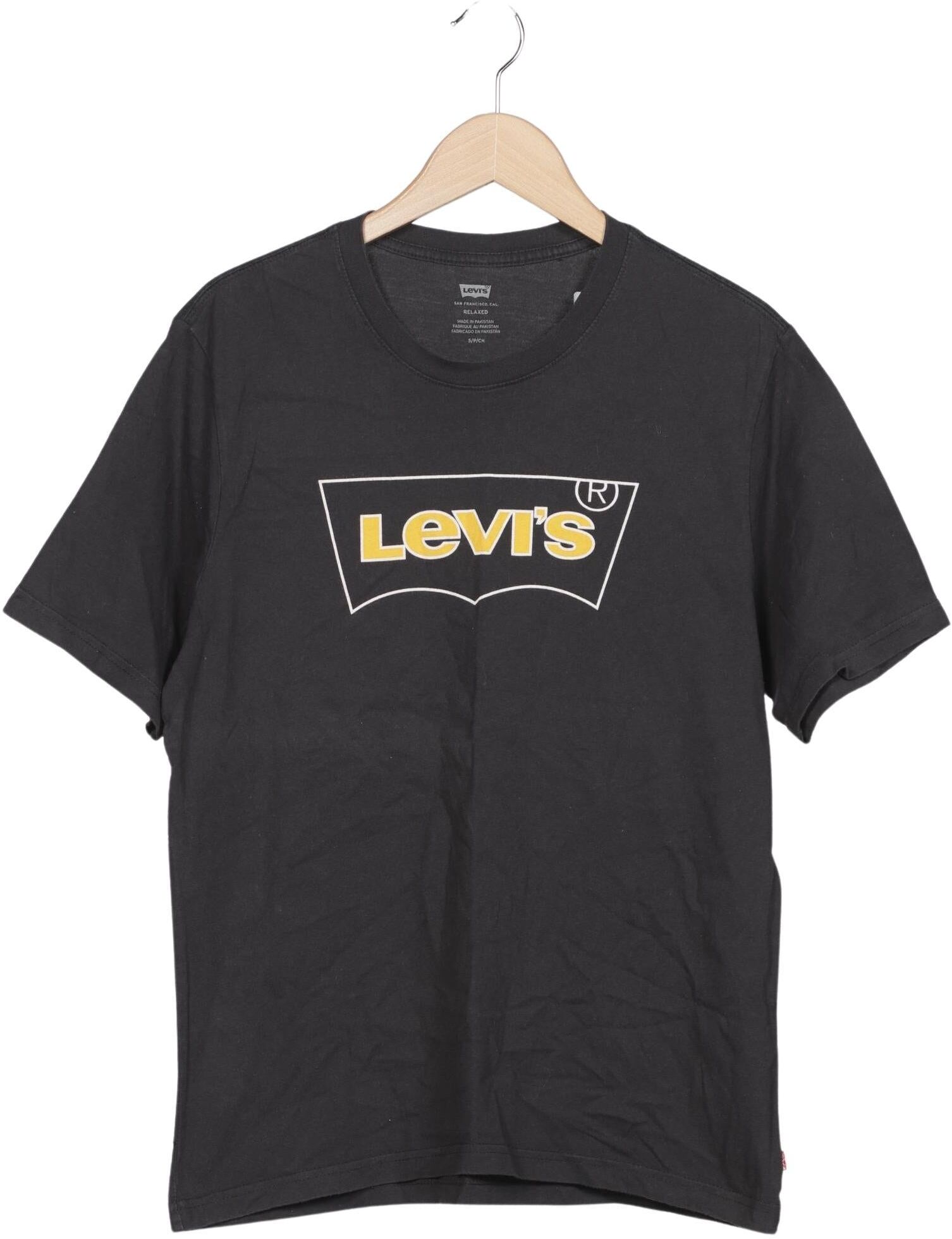 Levis Herren T-Shirt, Schwarz, Gr. S, Baumwolle - Second Hand