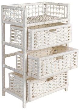 Value Selection Woven 3 Drawer Storage Chest With Paper Rope Drawers And Top Shelf white