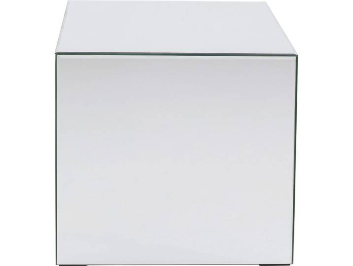 Table d'appoint cubique en verre miroir