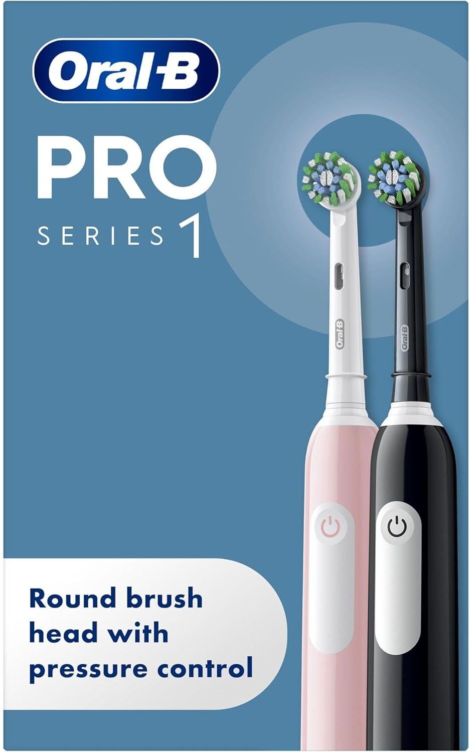 Oral-B Pro 1 Electric Toothbrushes (Pink & Black Duo Pack), New