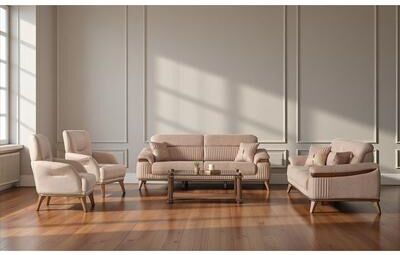 Furnia Cerny 4 Pieces Living Room Sets 2 Sofa 2 Chair