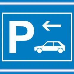 HB-Druck Auto PKW Parkplatz Schild mit Richtungspfeil links waagerecht A0 (841x1189mm)