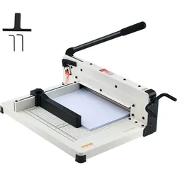 VEVOR Papierschneider manuelle Schneidemaschine (bis A4 Papier 304,8 mm, 400 Blatt), Papierschneidemaschine Hebelschneider, Guillotine-Schere für Papier höchste Präzision Büro Zuhause Schule weiß