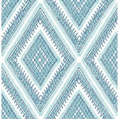 A-Street Prints Zaya Blue Tribal Diamonds Wallpaper