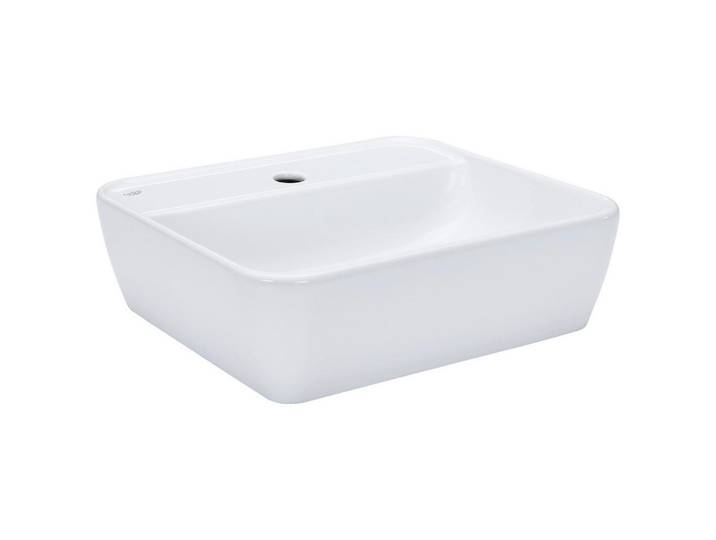 Welnova Waschbecken, Weiß Hochglanz, Keramik, 45x14x41.5 cm, Badezimmer, Waschbecken & Armaturen, Waschbecken