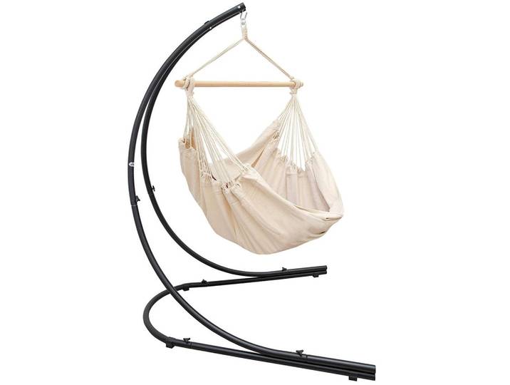 XL HÄNGESTUHL mit Gestell 210/140 cm, Beige/Schwarz
