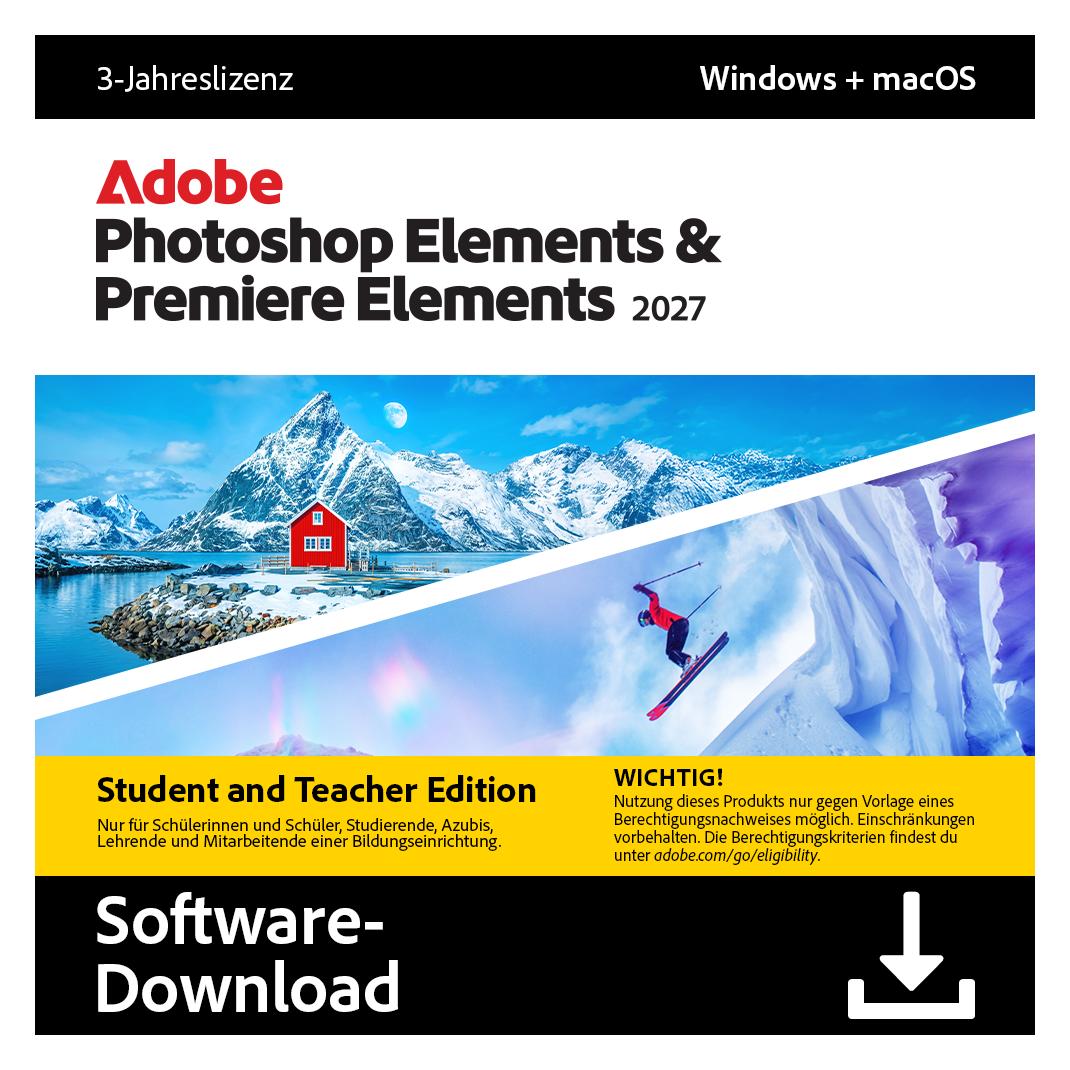Adobe Photoshop & Premiere Elements 2027 Student (1 User, 1 Geräte/User, 36 Monate) (30018301)